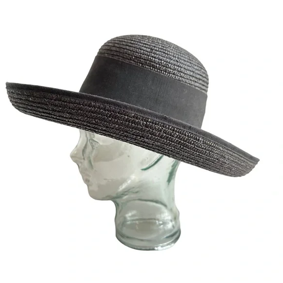 Vintage Nordstrom Straw Black Grosgrain Ribbon Sun Hat Vintage Nordstrom Straw Black Grosgrain Ribbon Fedora Hat | eBay main image 4